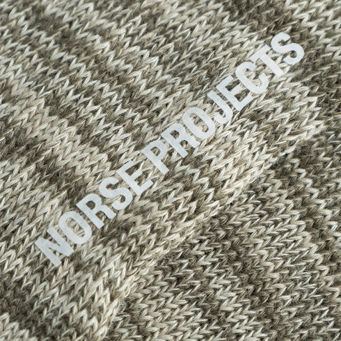 Norse Projects Bjarke Cotton Twist Sock Sediment Green N82-00048076 Degli Uberti